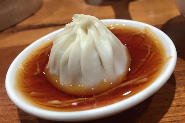 Xiao Lon Bao in vineger and soy sauce